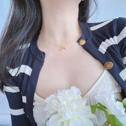 Angela Jewelry]Sparkling "A" Shape Necklace