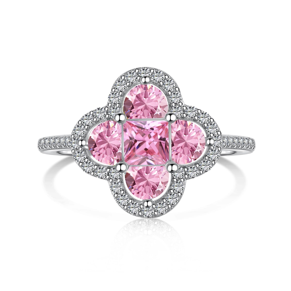 Angela Jewelry]Luxurious Eternity Flower Shape Banquet Ring