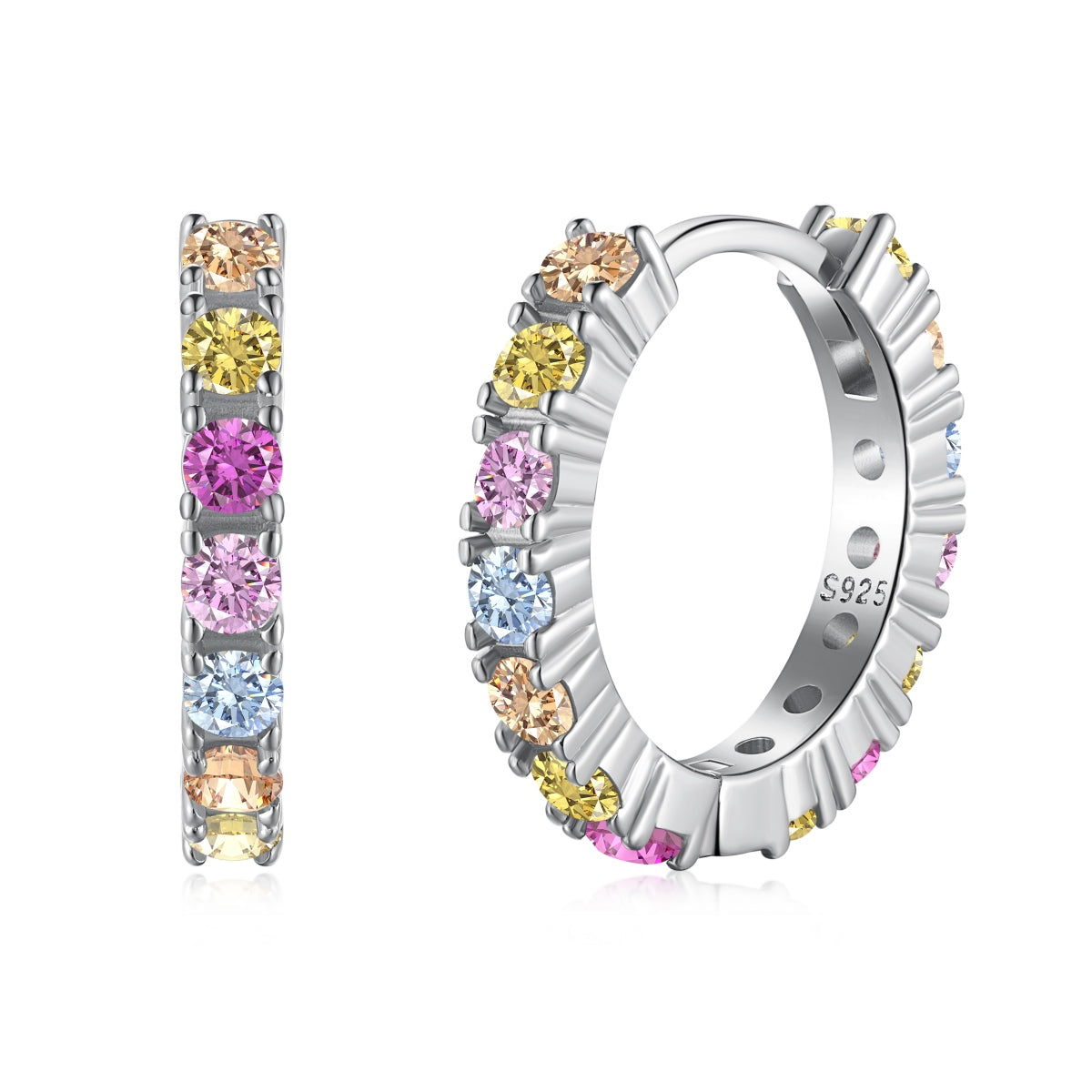 Angela Jewelry]Radiant Colorful Round Cut Earrings