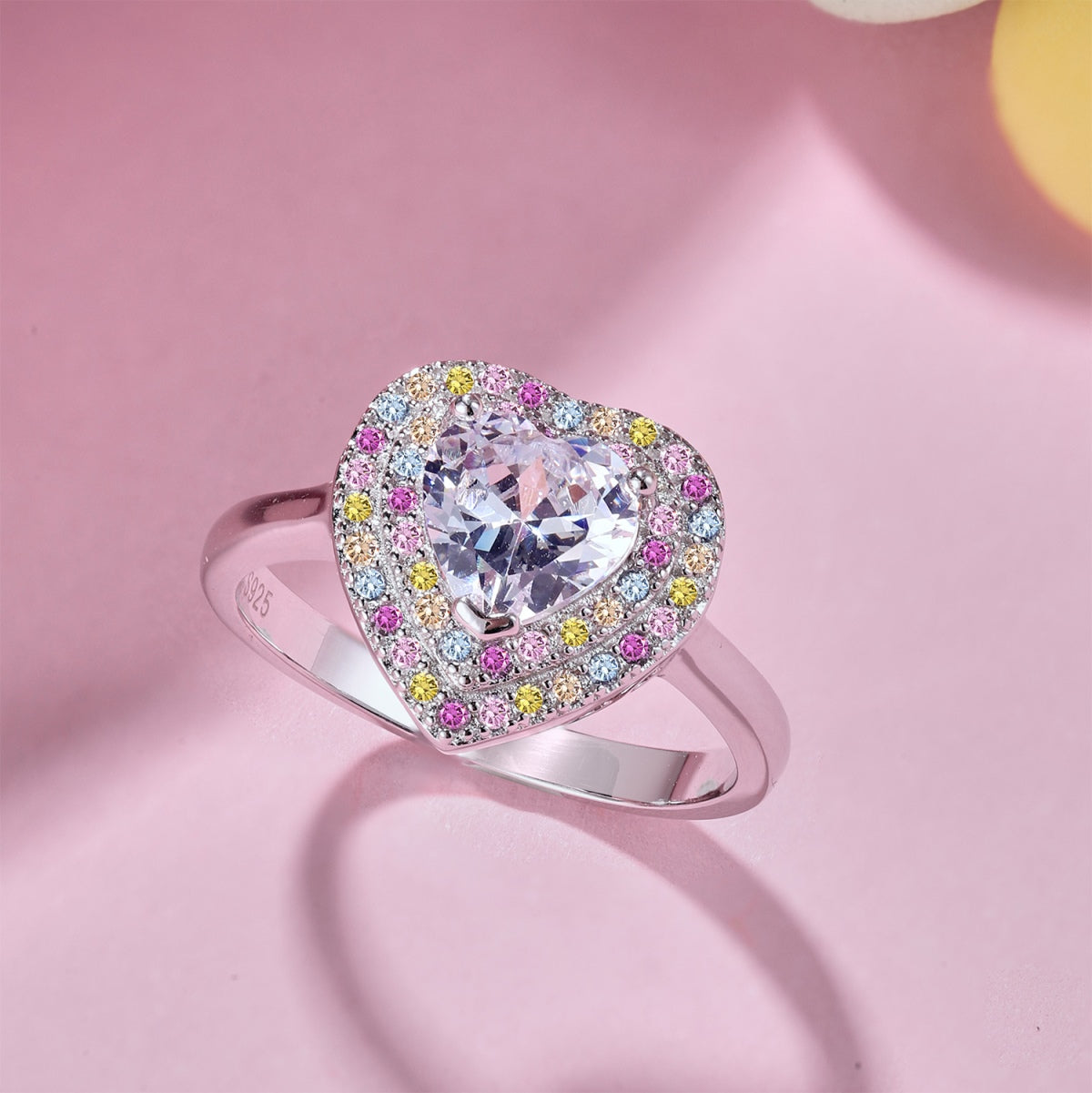 Angela Jewelry]Delicate Ebullient Heart Shape Wedding Ring