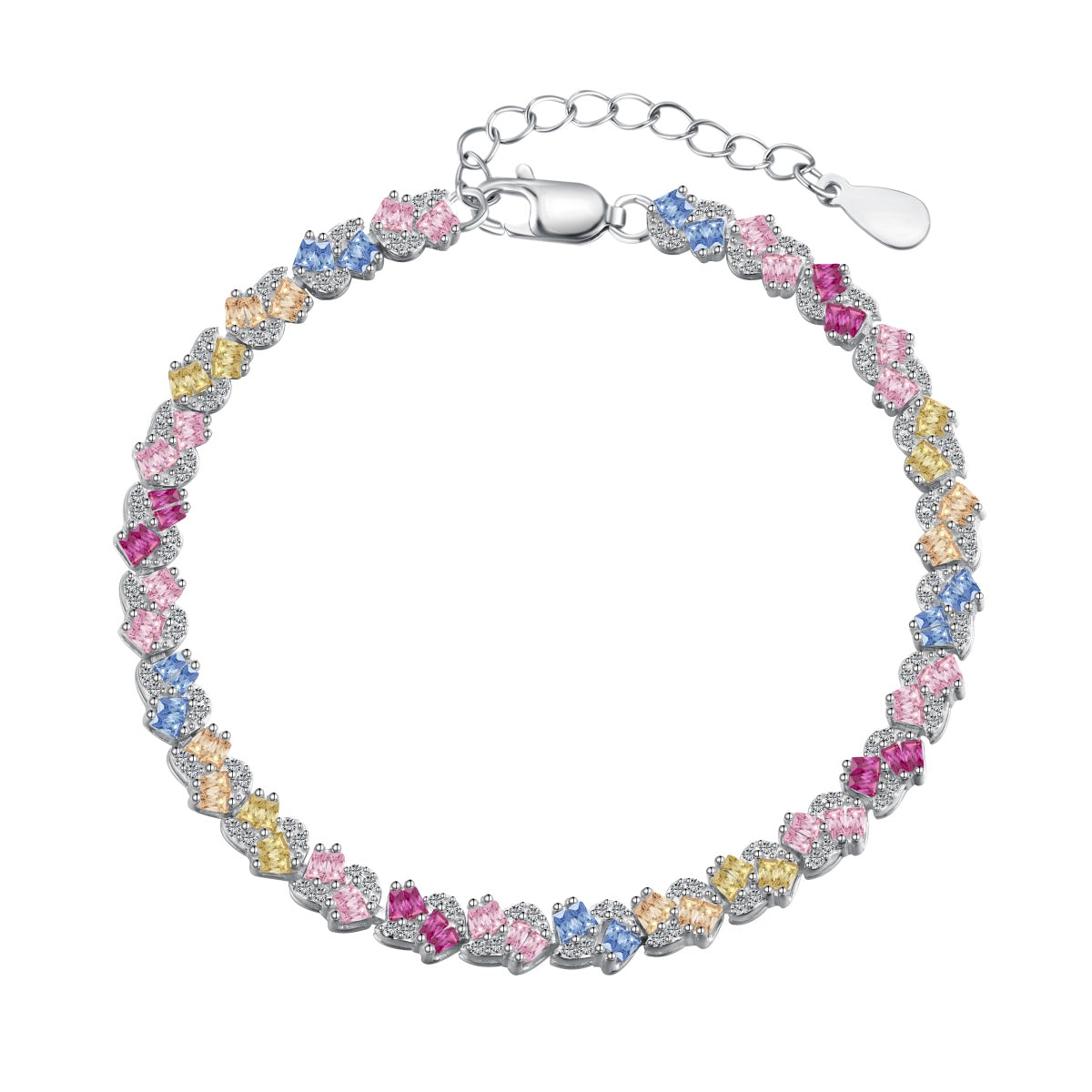 Angela Jewelry]Ornate Colorful Flower Shape Party Bracelet