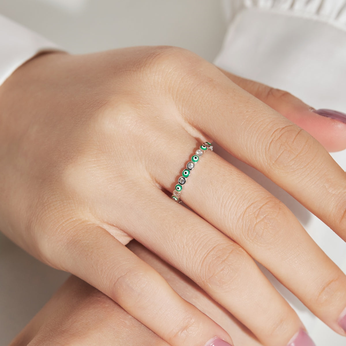 Angela Jewelry]Sparkling Vibrant Round Shape Daily Ring