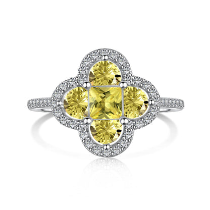 Angela Jewelry]Luxurious Eternity Flower Shape Banquet Ring