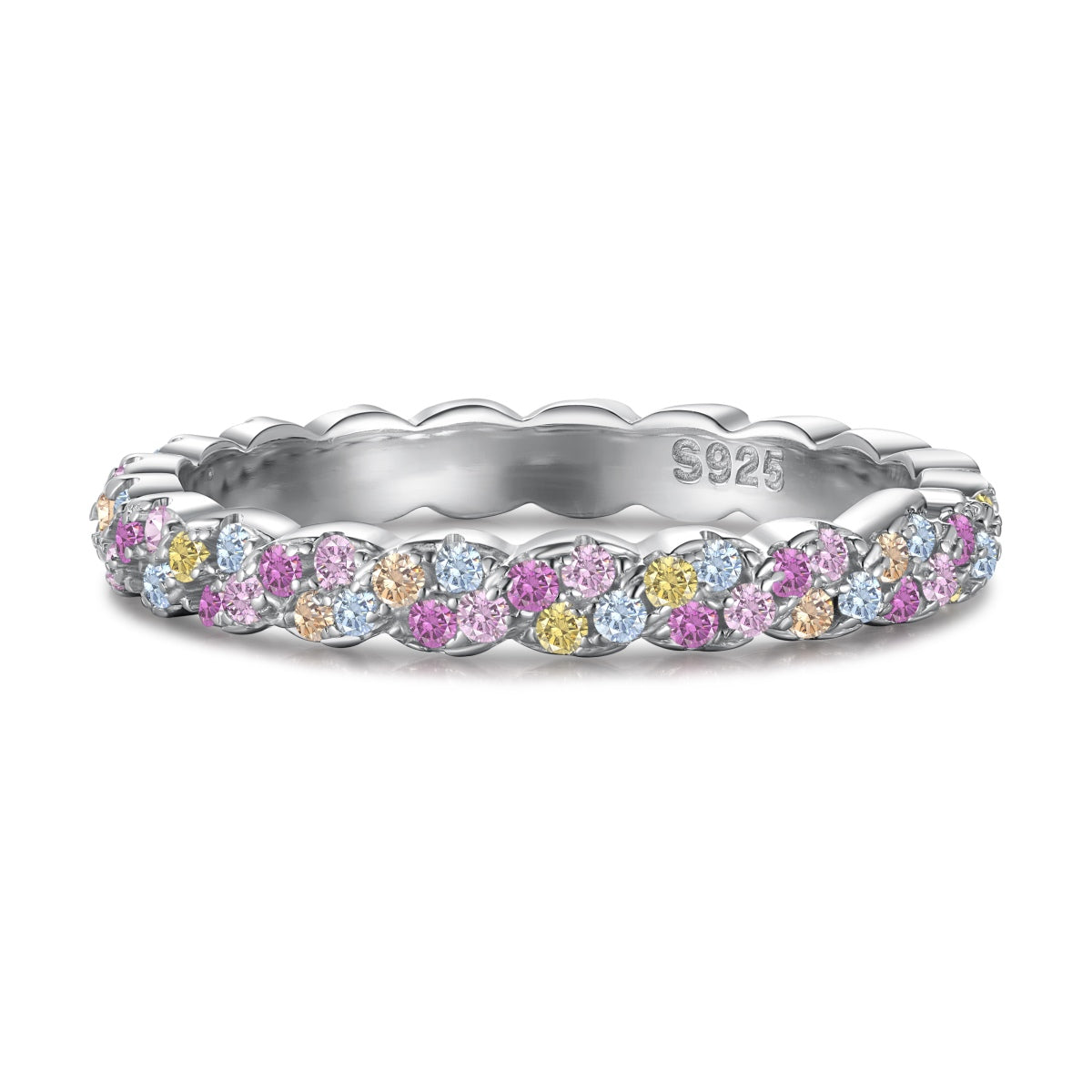 Angela Jewelry]Dainty Ebullient Round Cut Daily Ring