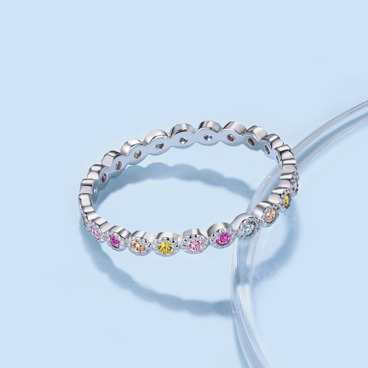 Angela Jewelry]Radiant Sparkling Round Cut Daily Ring
