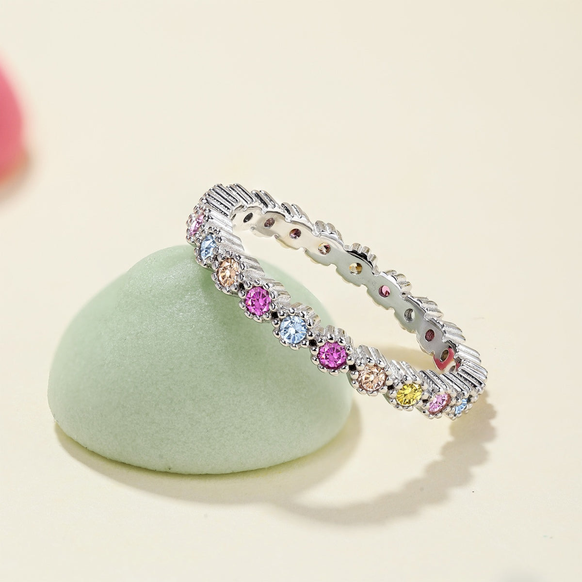 Angela Jewelry]Unique Scintillating Round Cut Daily Ring