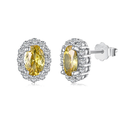 Angela Jewelry]Delicate Unique Oval Cut Daily Earrings