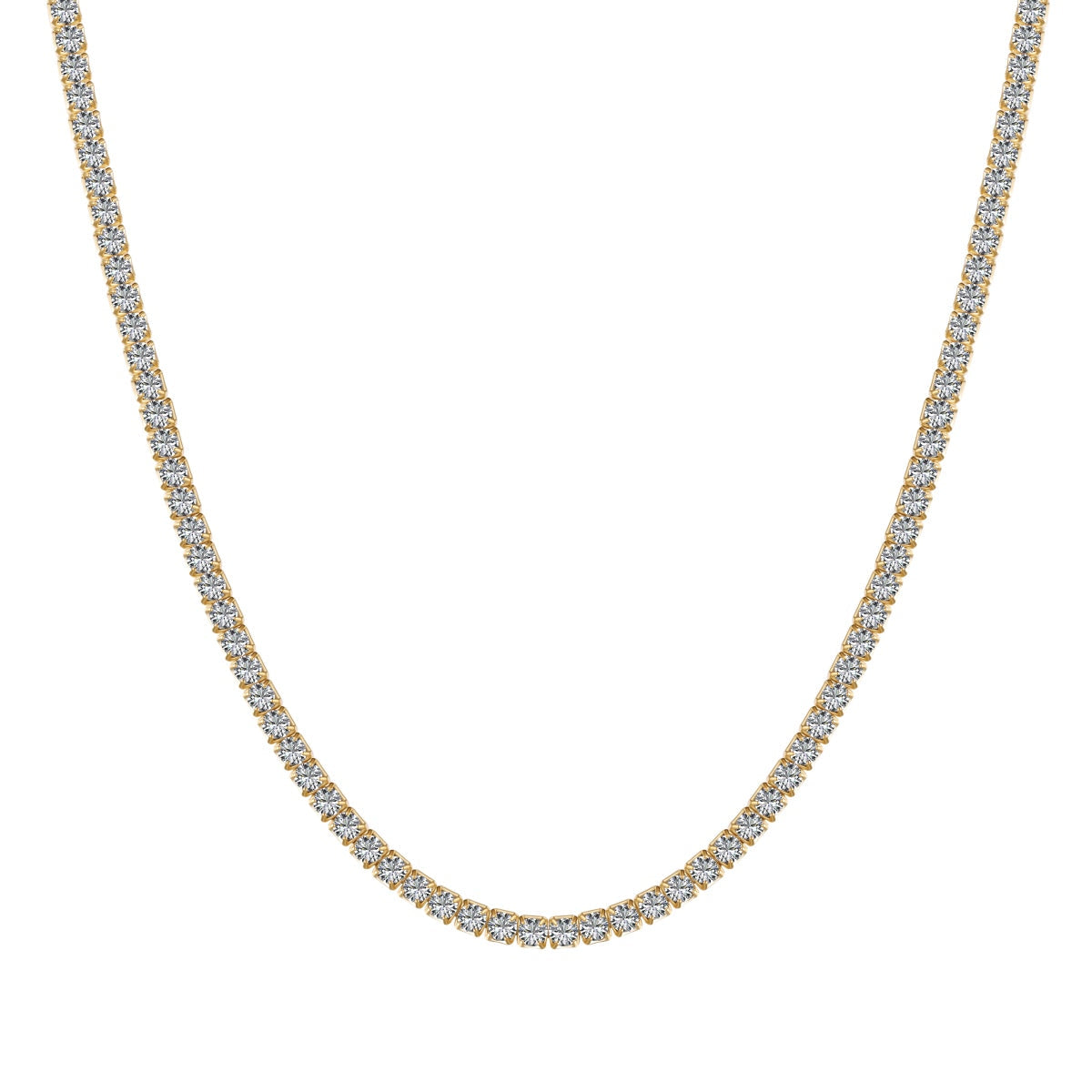 Angela Jewelry]Delicate Round Shape Tennis Necklace