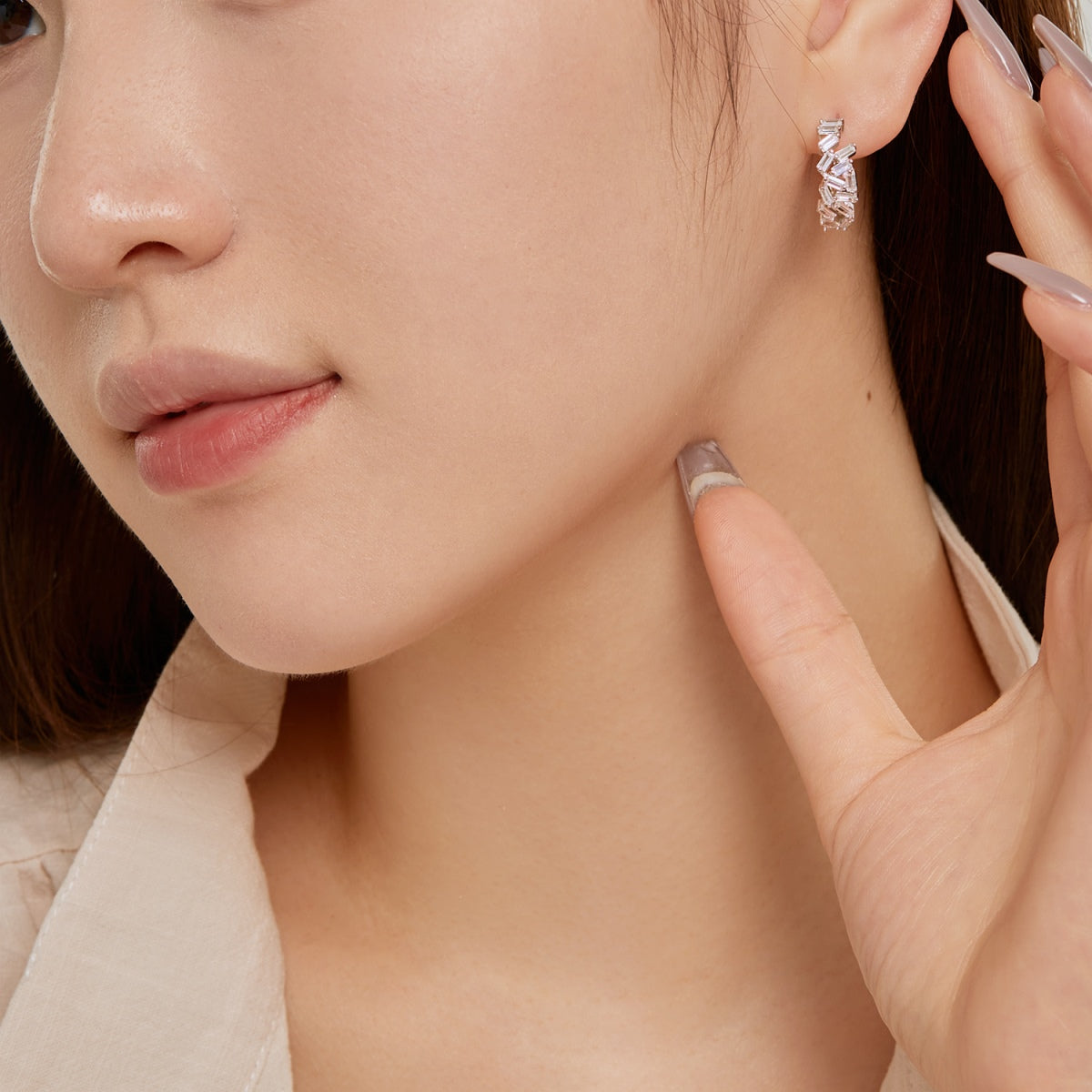 Angela Jewelry]Dazzling Colorful Emerald Cut Daily Earrings