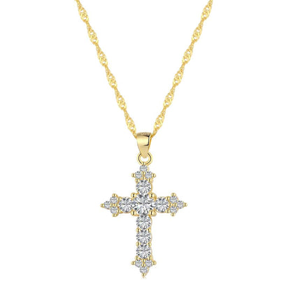Angela Jewelry]Delicate Cross Shape Necklace
