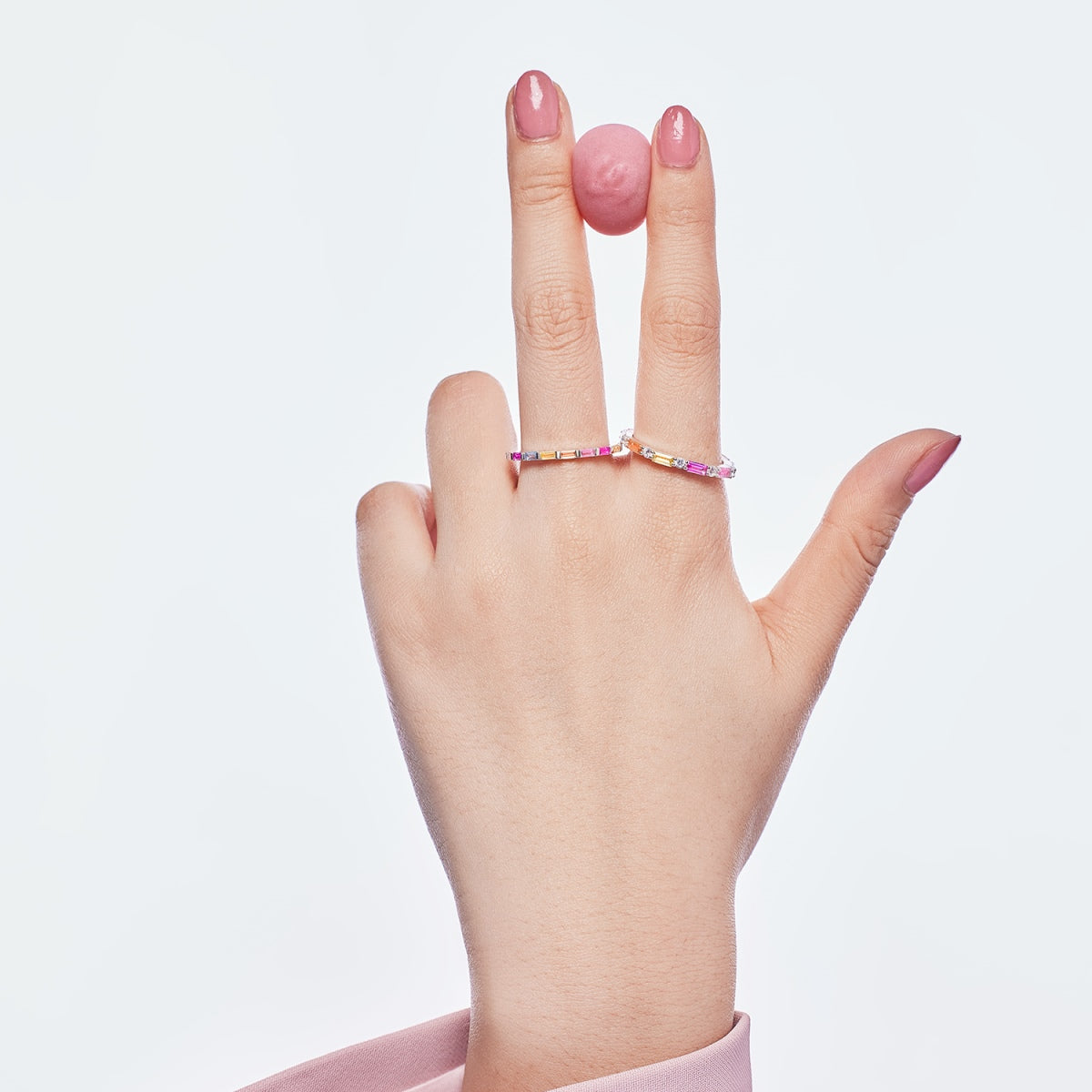 Angela Jewelry]Exquisite Multicolored Emerald Cut Daily Ring