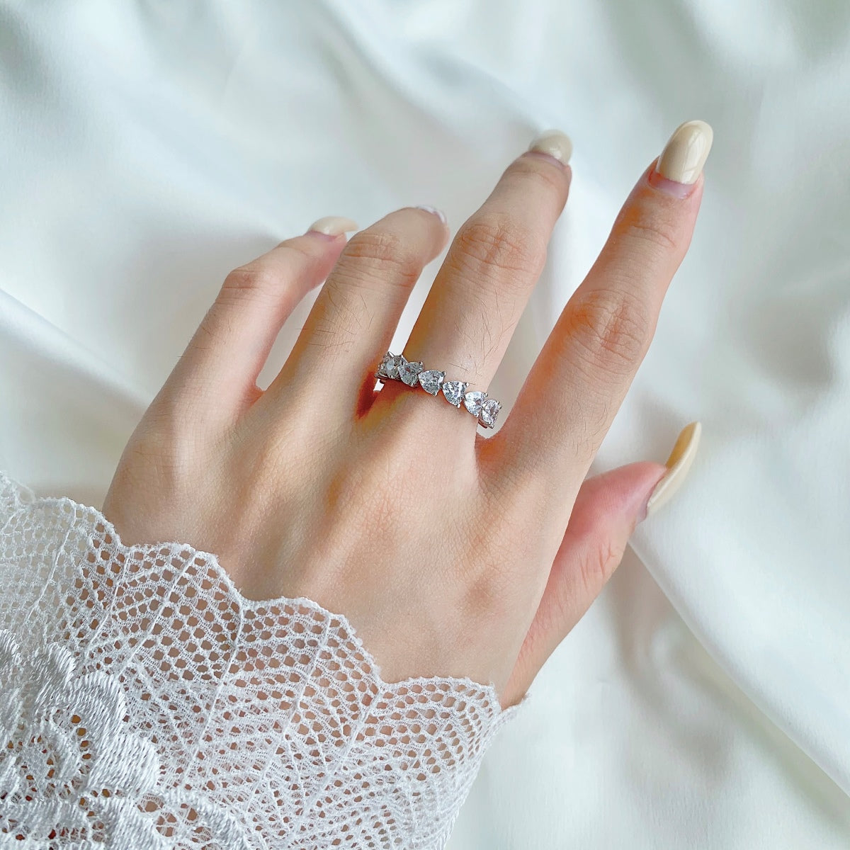 Angela Jewelry]0.25 Carat Radiant Romance Heart Cut Lover Ring