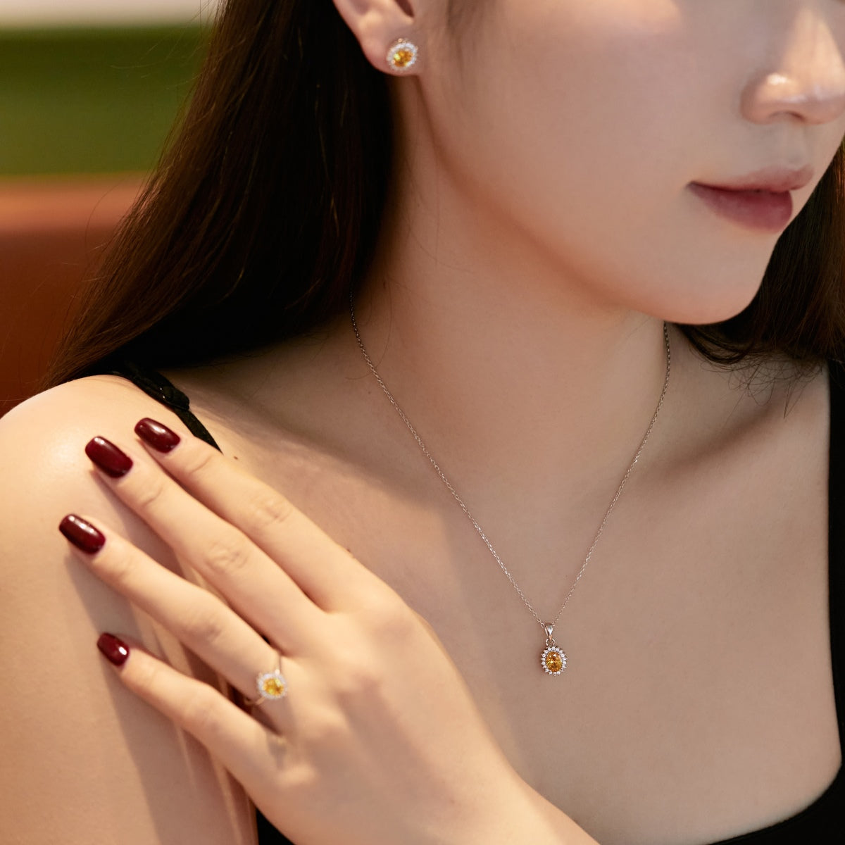 Angela Jewelry]Delicate Radiant Oval Cut Daily Earrings