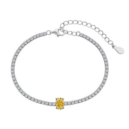 Angela Jewelry]0.75 Carat Exquisite Oval Cut Daily Bracelet