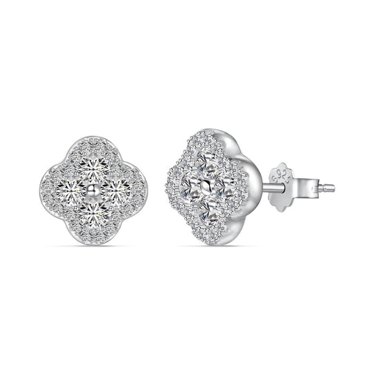 Angela Jewelry]Four-Leaf Clover Flower Shaped Earrings