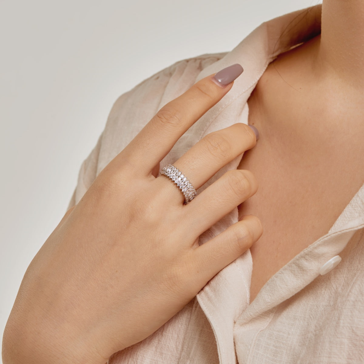 Angela Jewelry]Ornate Colorful Radiant Cut Daily Ring