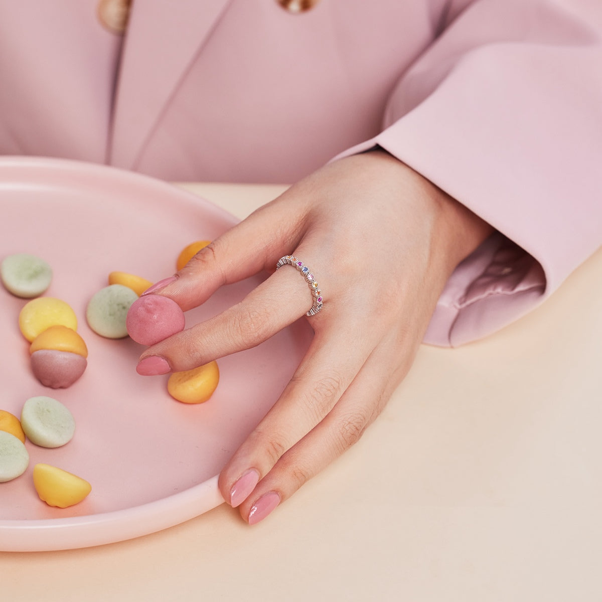 Angela Jewelry]Unique Scintillating Round Cut Daily Ring
