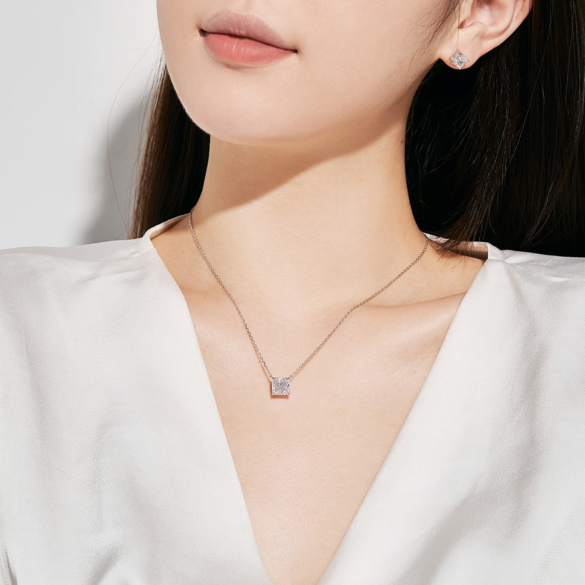 Angela Jewelry]1.0 Carat Radiant Princess Cut Wedding Earrings
