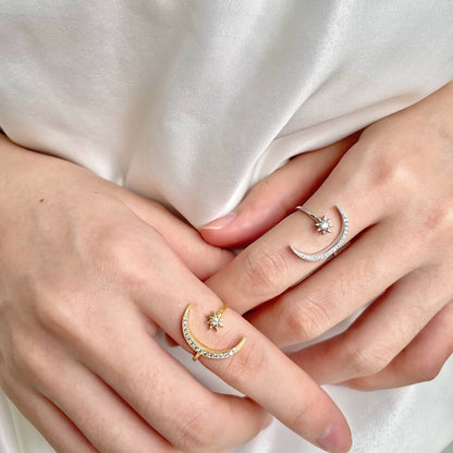 Angela Jewelry]Eternity Moon & Star Ring
