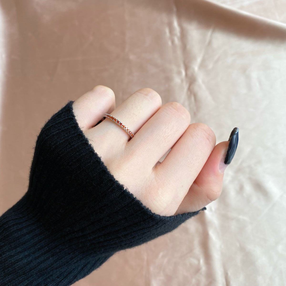 Angela Jewelry]Delicate Sparkling Round Cut Daily Ring