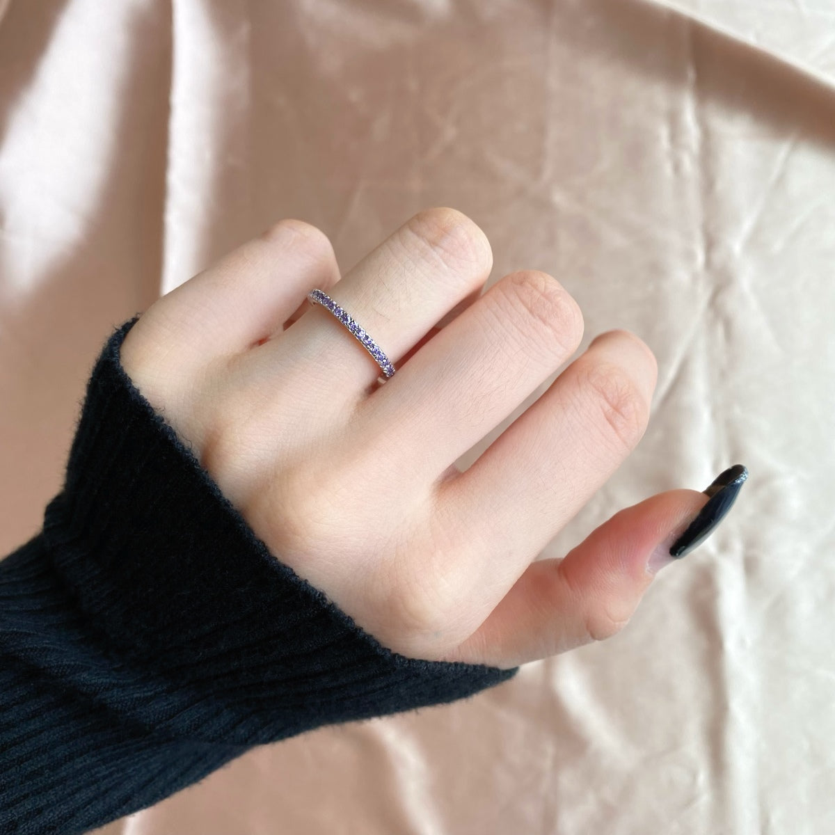 Angela Jewelry]Delicate Sparkling Round Cut Daily Ring