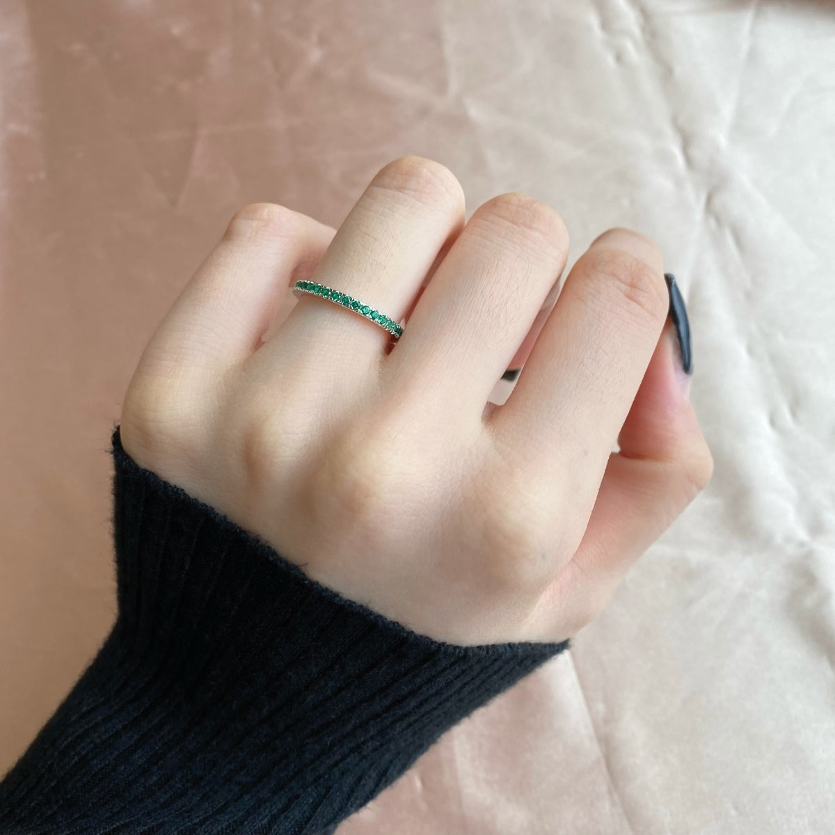 Angela Jewelry]Delicate Sparkling Round Cut Daily Ring