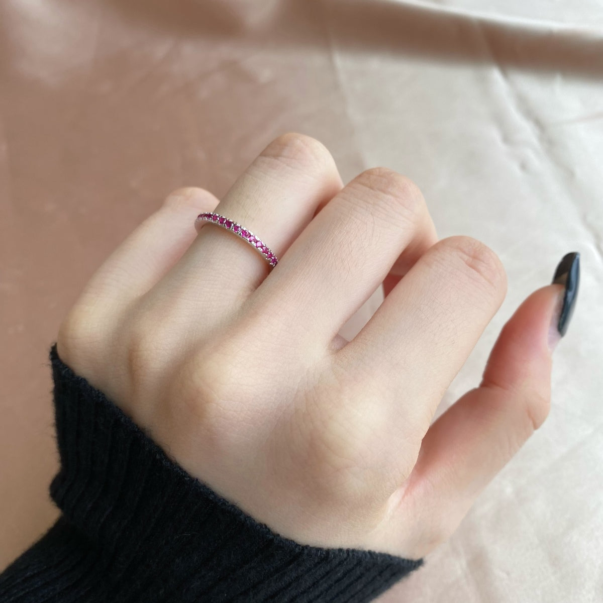 Angela Jewelry]Delicate Sparkling Round Cut Daily Ring
