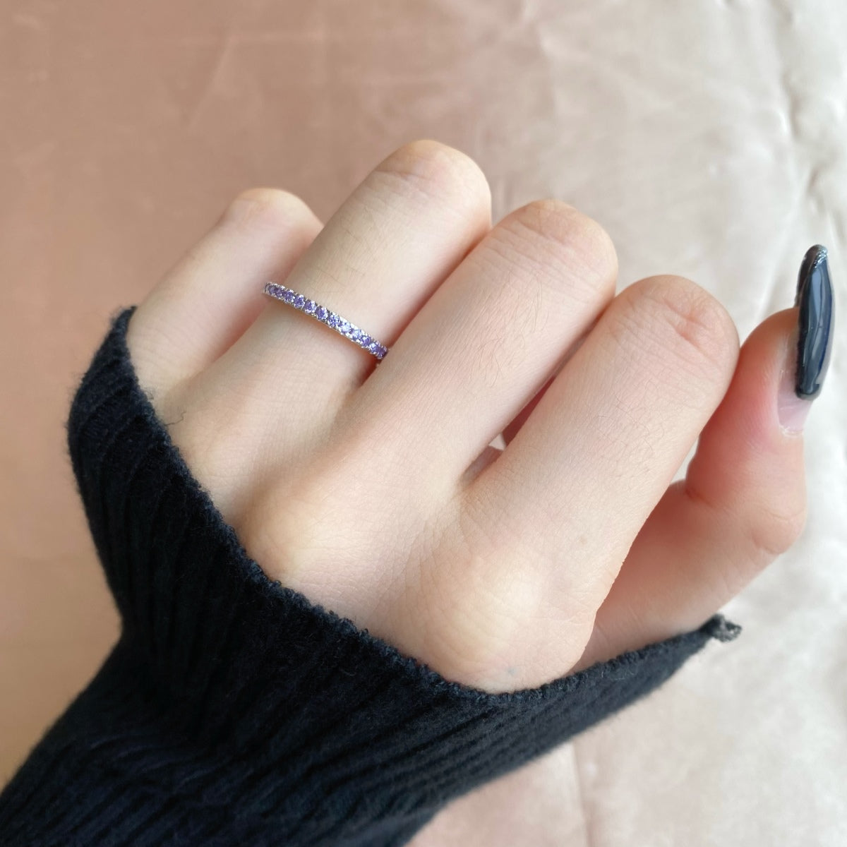 Angela Jewelry]Delicate Sparkling Round Cut Daily Ring