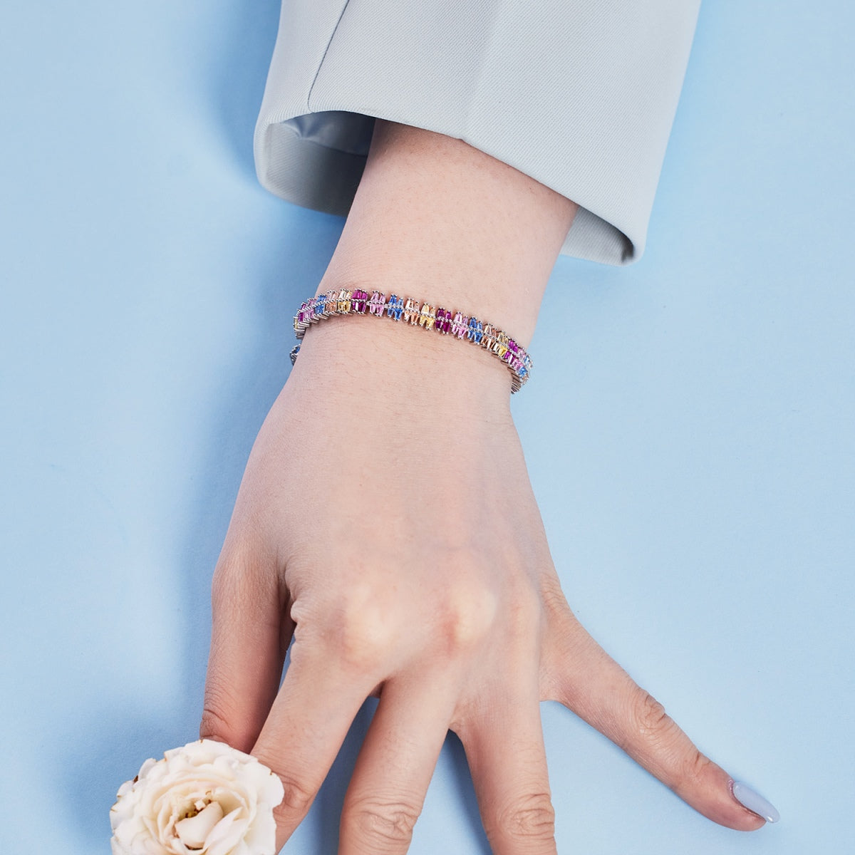 Angela Jewelry]Sparkling Exquisite Multi Cut Party Bracelet