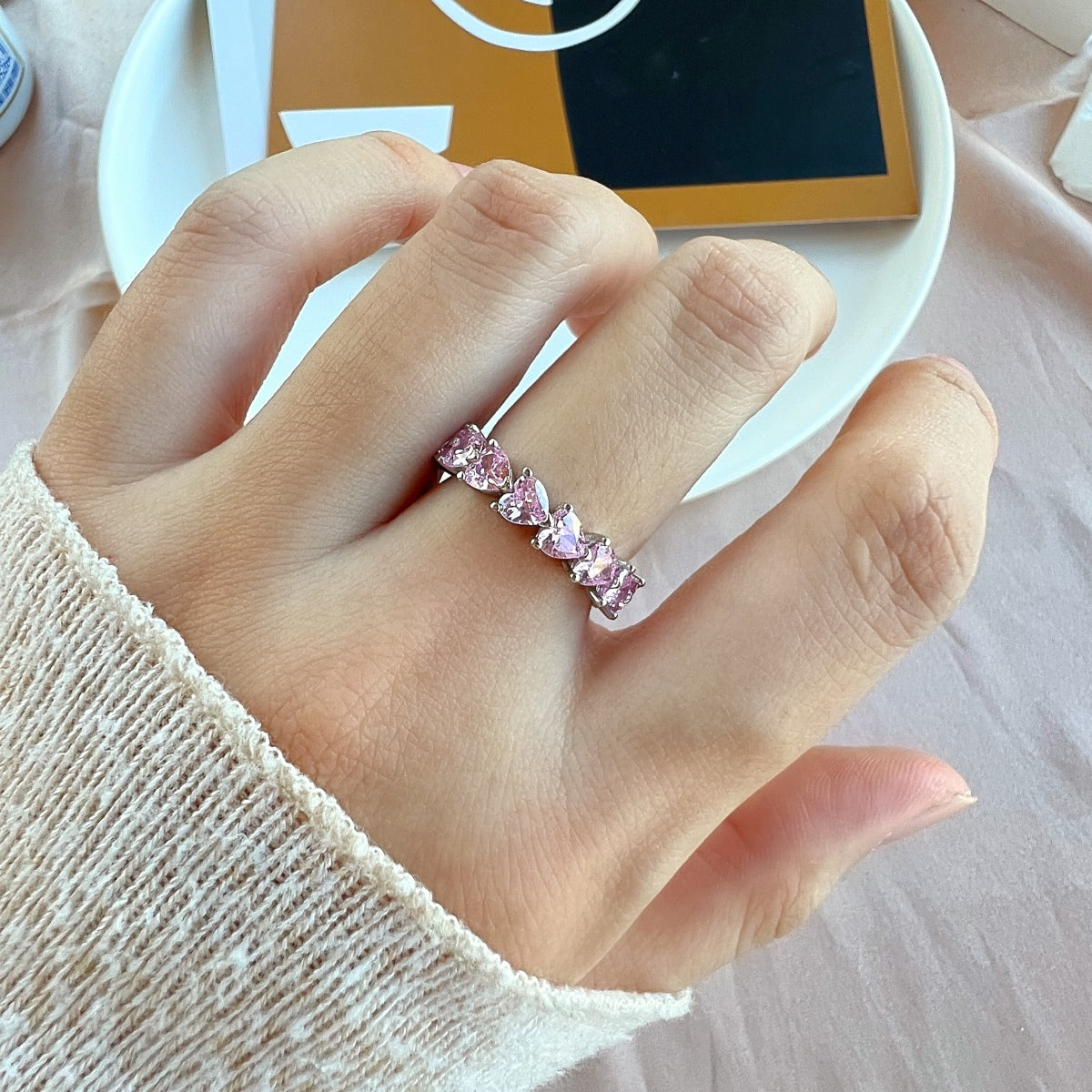Angela Jewelry]0.25 Carat Radiant Romance Heart Cut Lover Ring