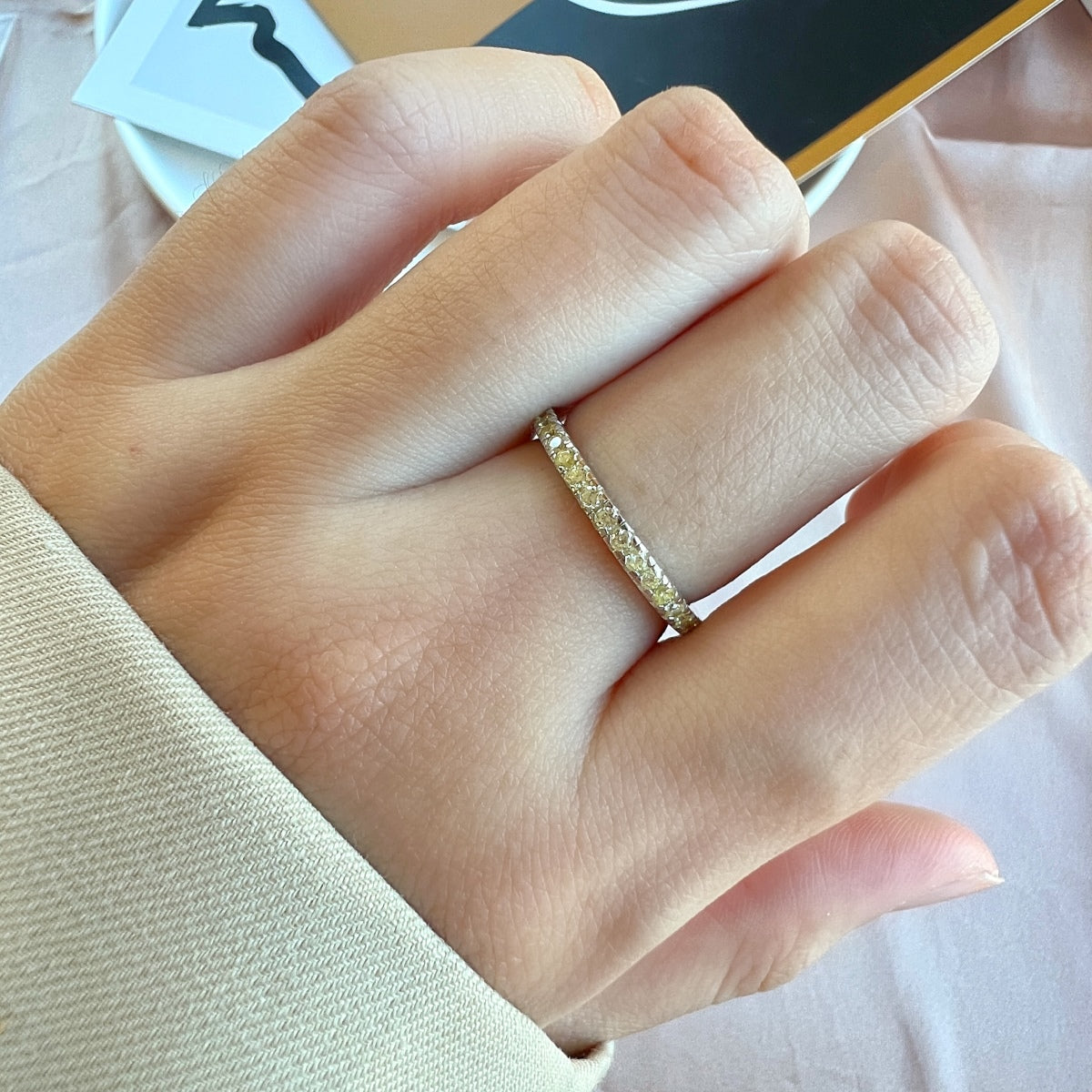 Angela Jewelry]Delicate Sparkling Round Cut Daily Ring