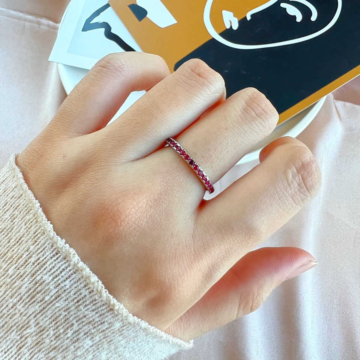 Angela Jewelry]Delicate Sparkling Round Cut Daily Ring