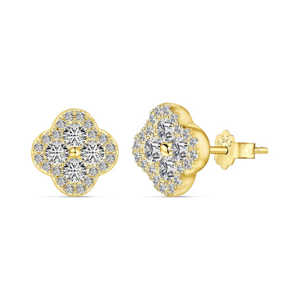 Angela Jewelry]Four-Leaf Clover Flower Shaped Earrings