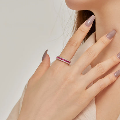 Angela Jewelry]Delicate Colorful Round Cut Daily Ring