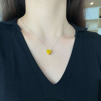 Angela Jewelry]6.0 carat Radiant Heart Shape Necklace