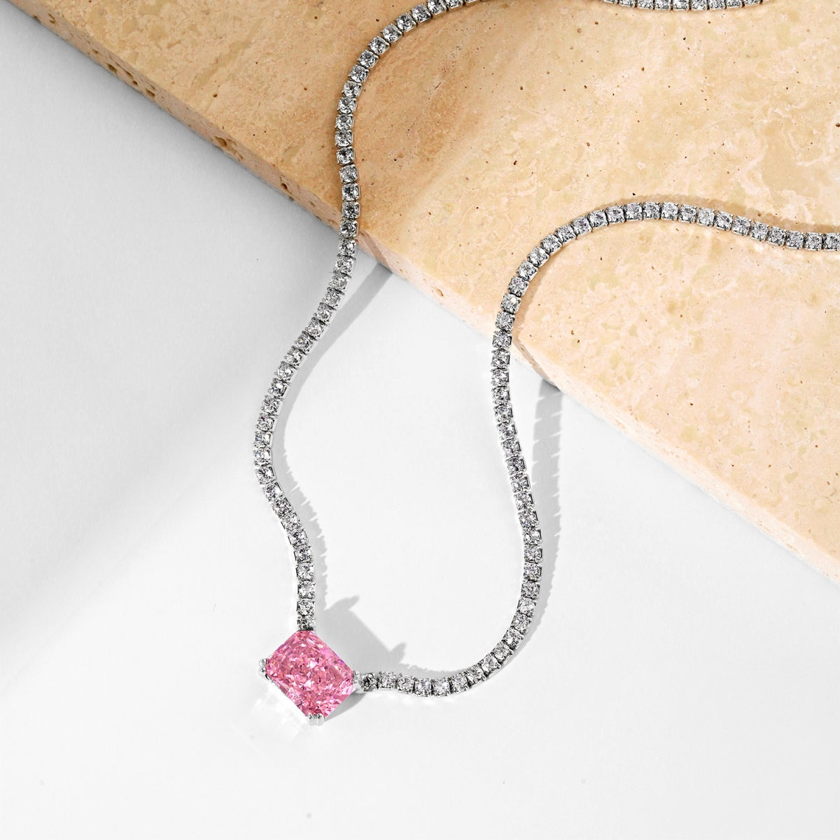Angela Jewelry]4.0 Carat Elegant Radiant Cut Necklace