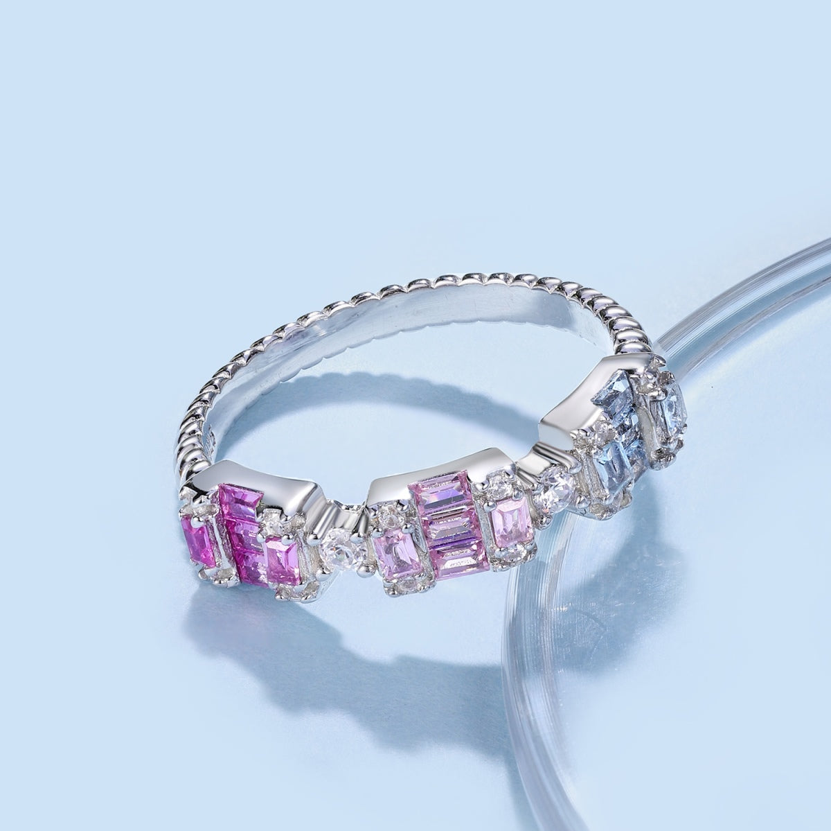 Angela Jewelry]Unique Colorful Emerald Cut Party Ring