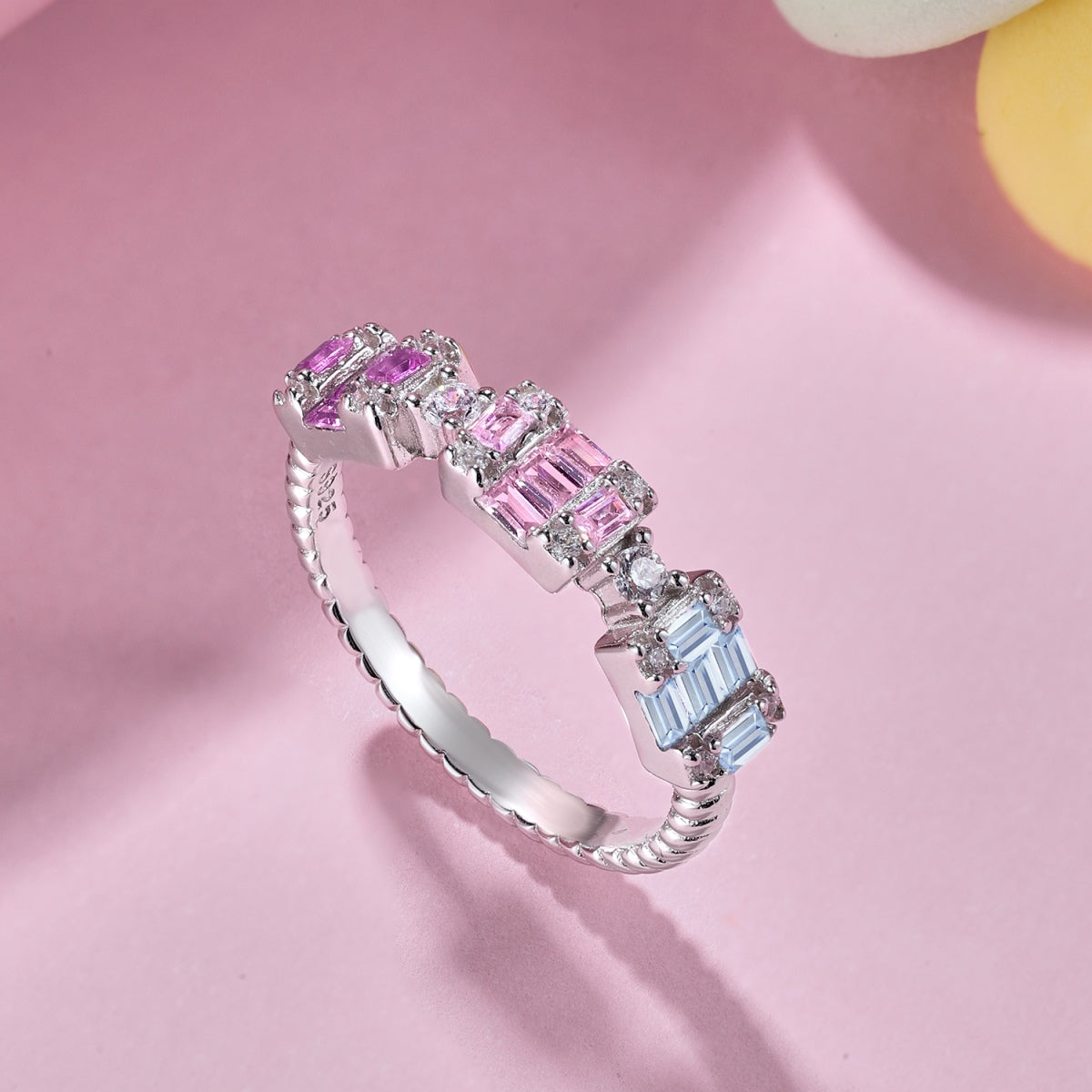 Angela Jewelry]Unique Colorful Emerald Cut Party Ring