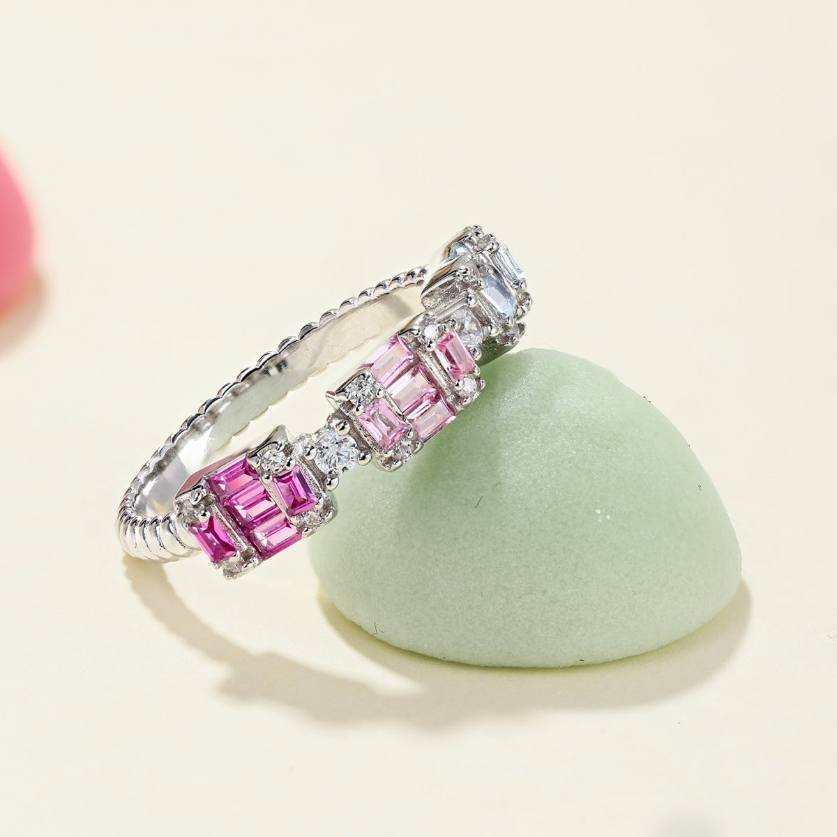 Angela Jewelry]Unique Colorful Emerald Cut Party Ring