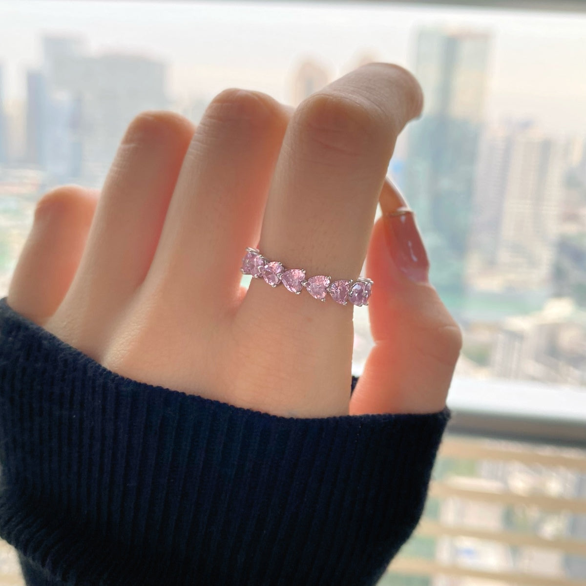 Angela Jewelry]0.25 Carat Radiant Romance Heart Cut Lover Ring
