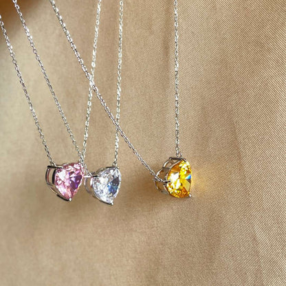 Angela Jewelry]6.0 carat Radiant Heart Shape Necklace