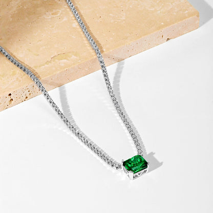 Angela Jewelry]4.0 Carat Elegant Radiant Cut Necklace