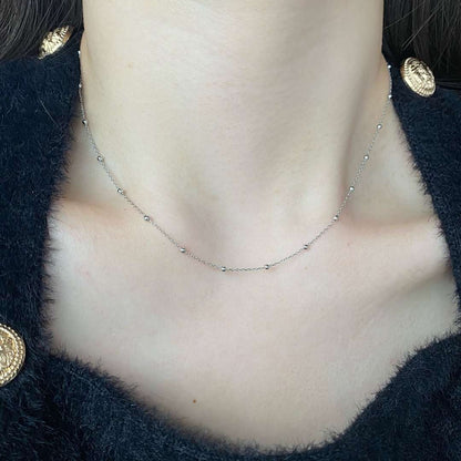 Angela Jewelry]Small Bead Clavicle Chain Simple Necklace