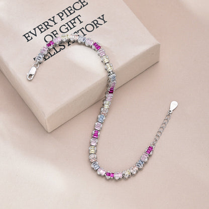 Angela Jewelry]Delicate Colorful Emerald Cut Party Bracelet