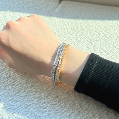 Angela Jewelry]Exquisite Emerald Cut Daily Bracelet