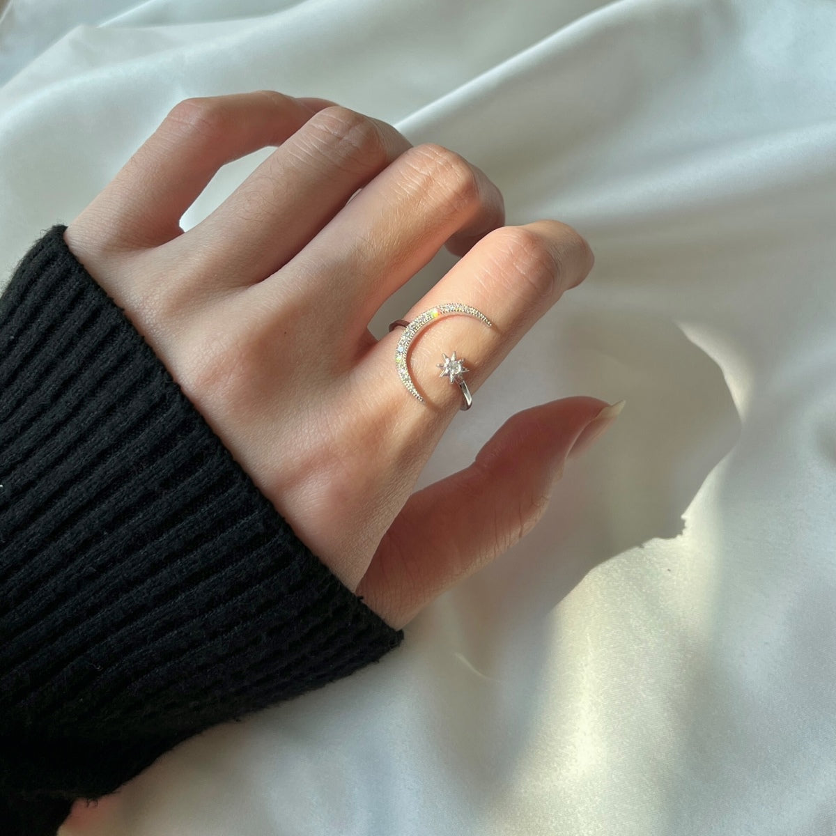 Angela Jewelry]Eternity Moon & Star Ring