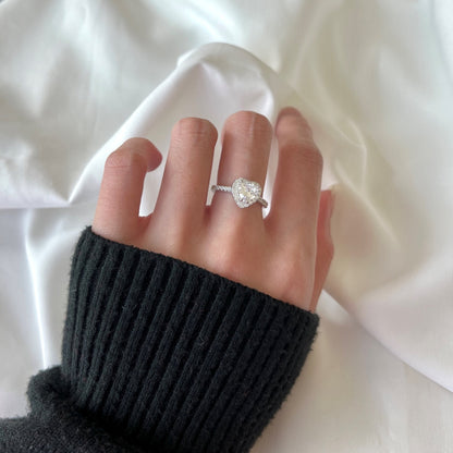 Angela Jewelry]Eternity Splashy Romantic Heart Shape Lover Ring