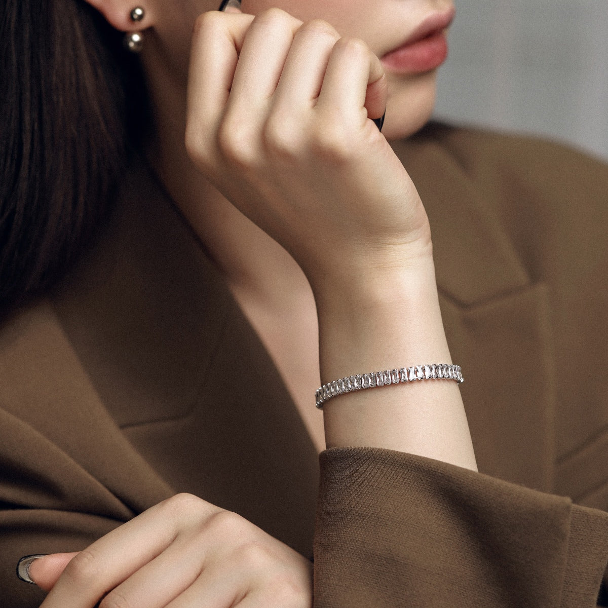 Angela Jewelry]Exquisite Emerald Cut Daily Bracelet