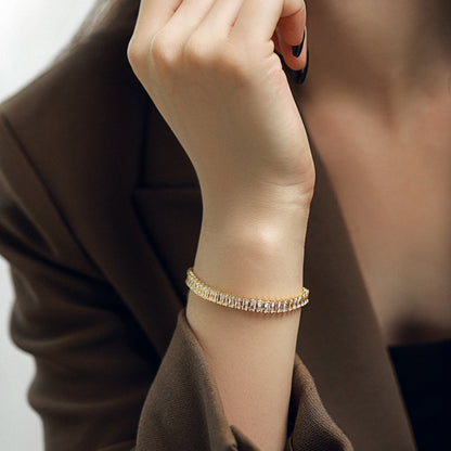 Angela Jewelry]Exquisite Emerald Cut Daily Bracelet
