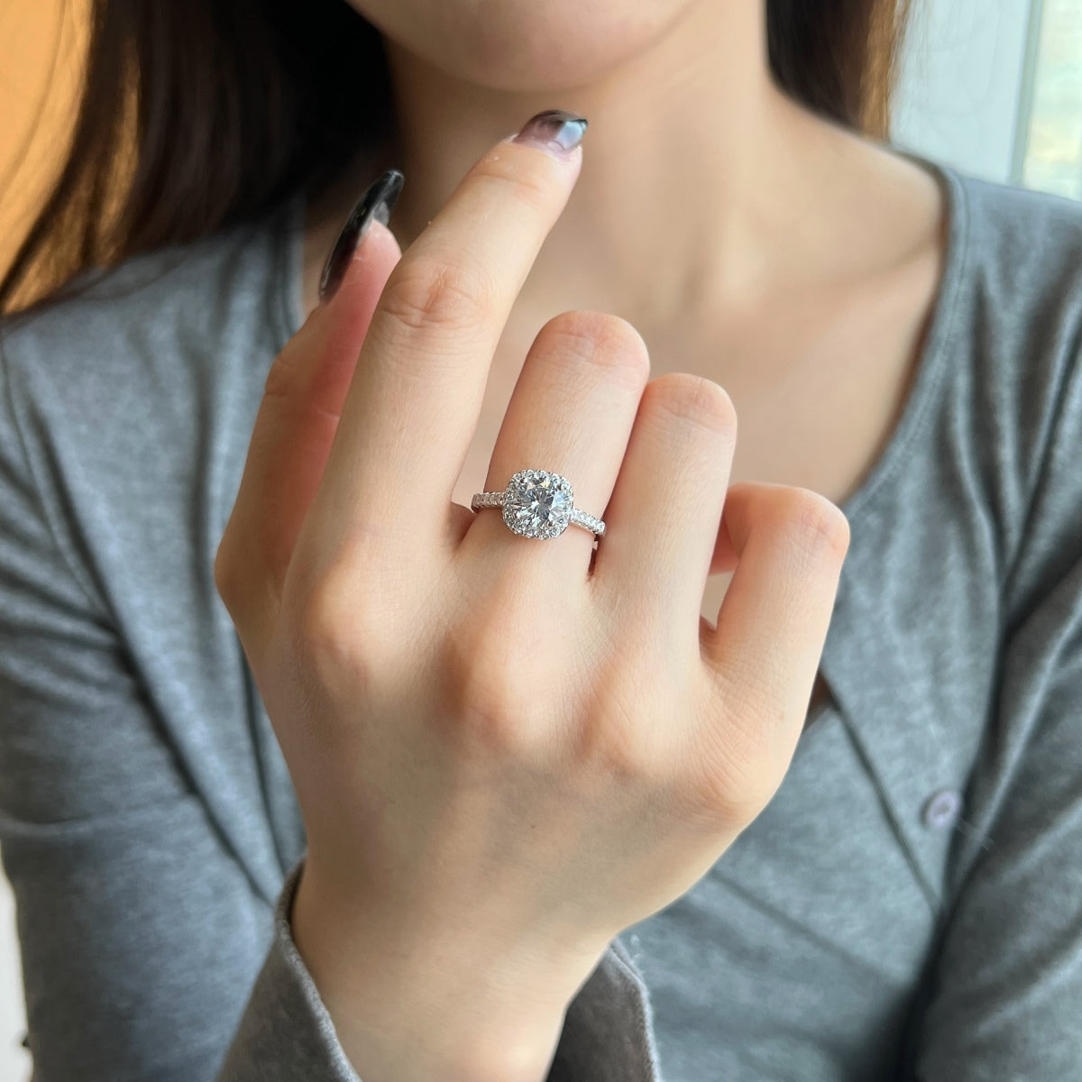 Angela Jewelry]Dazzling Resplendent Round Cut Wedding Ring